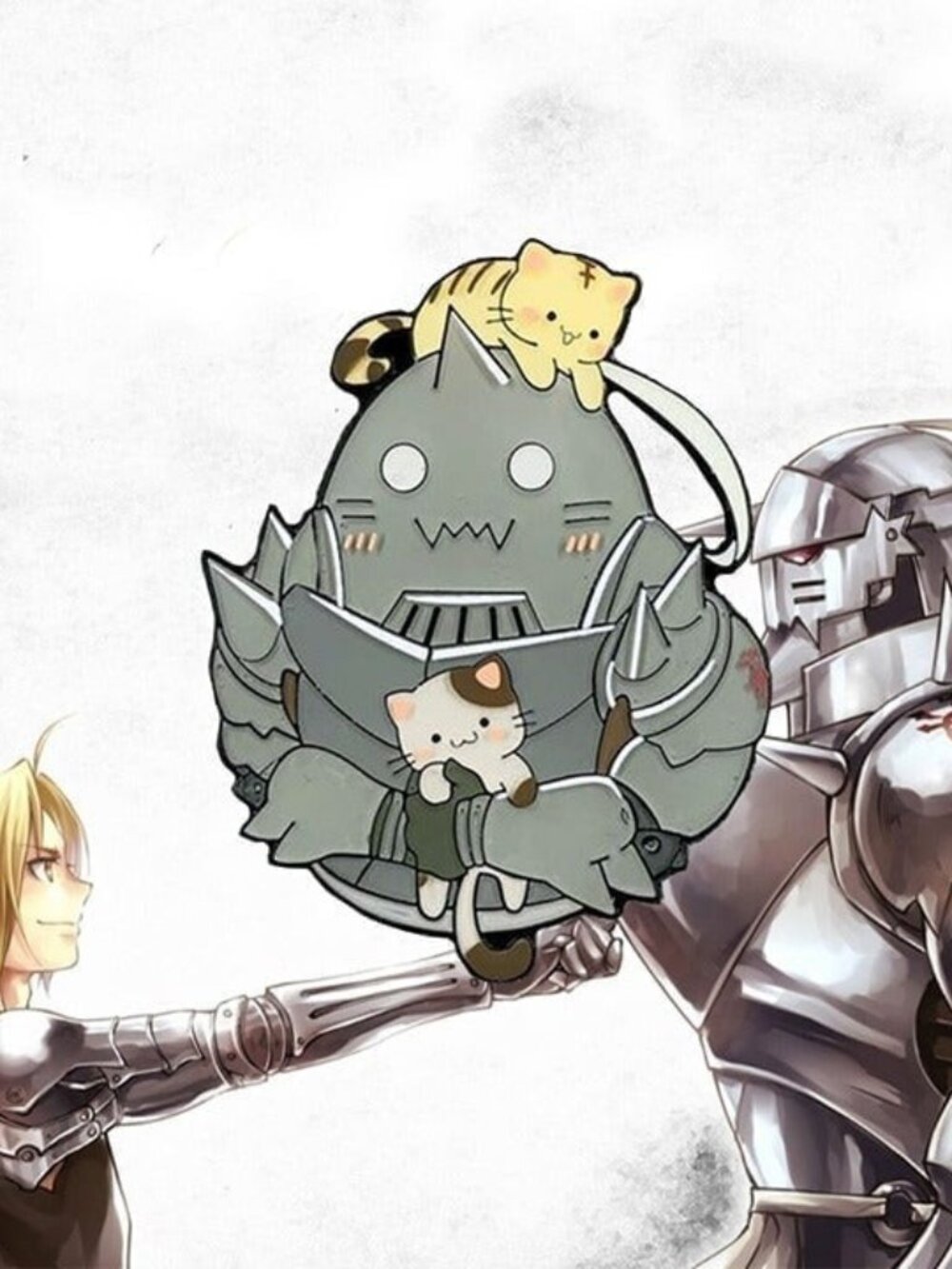 Adorable Fullmetal Alchemist Alphonse Elric with Kittens Enamel Pin